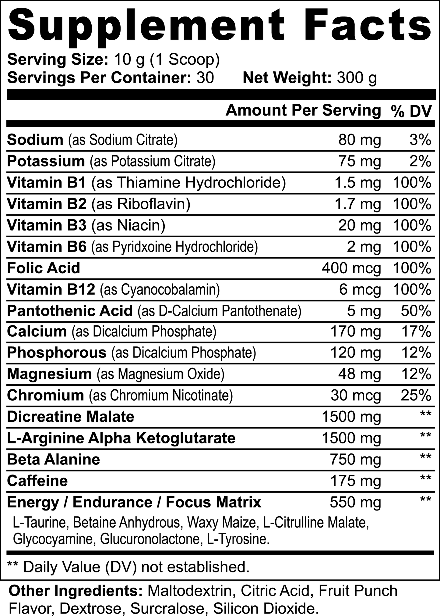 NITRO | Nitric Shock Pre-Workout (Fruit Punch)